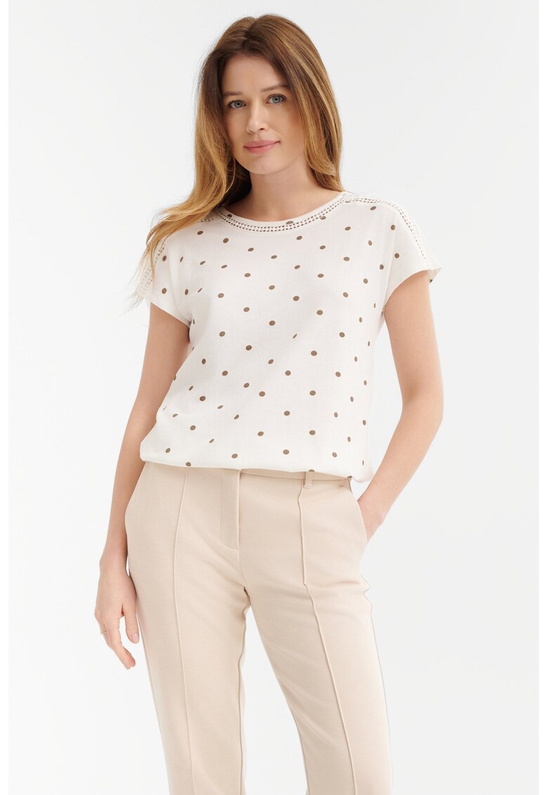 Tricou din bumbac si modal cu perforatii