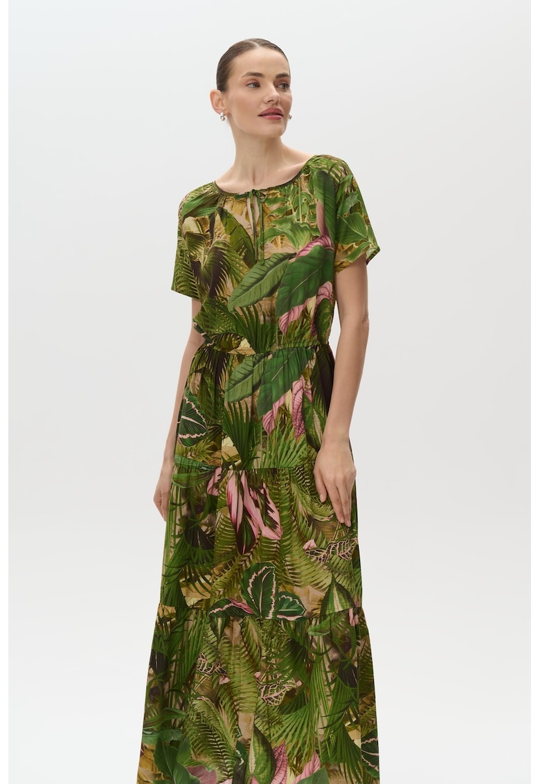 Rochie maxi cu model tropical