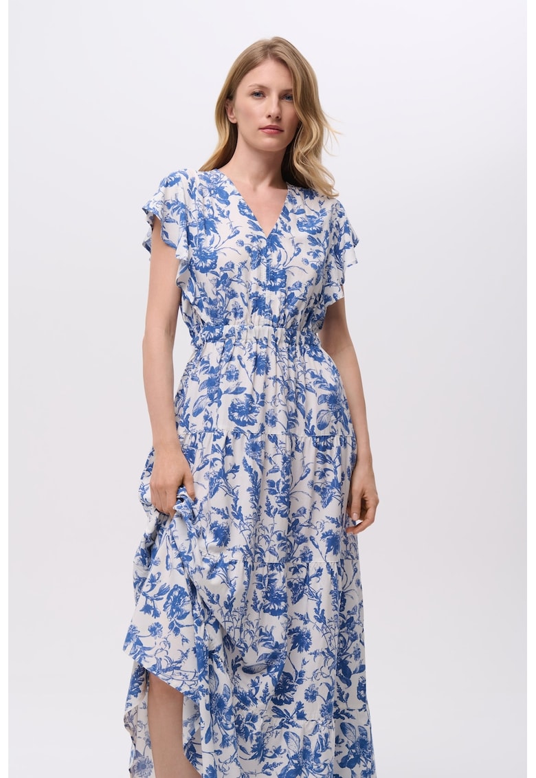 Rochie maxi cu model si decolteu in V