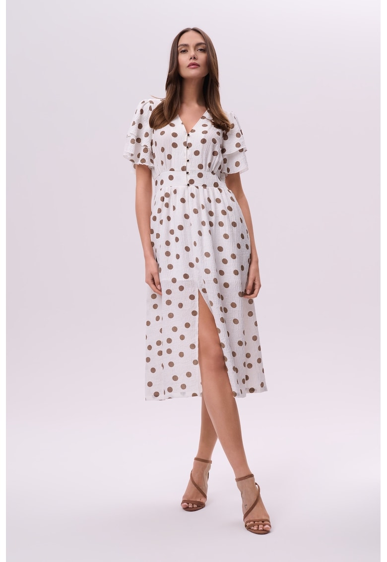 Rochie cu maneci scurte si buline