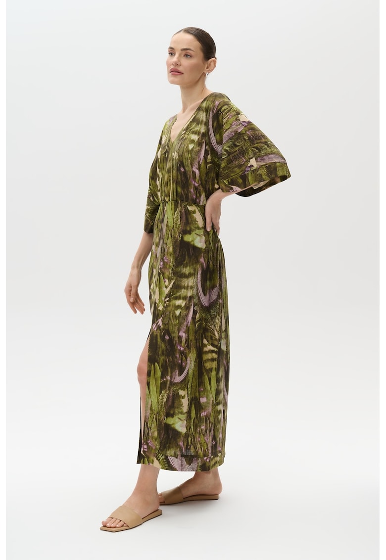 Rochie din amestec de in cu imprimeu floral