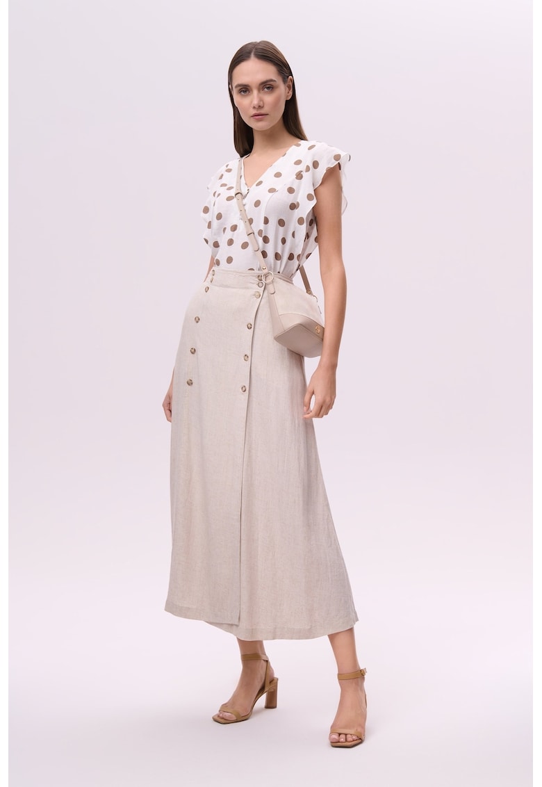 Fusta petrecuta din amestec de in