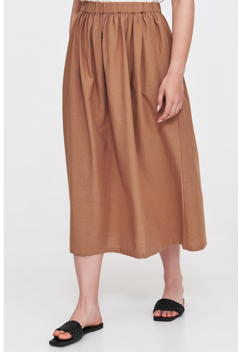 Fusta din amestec de in cu talie elastica