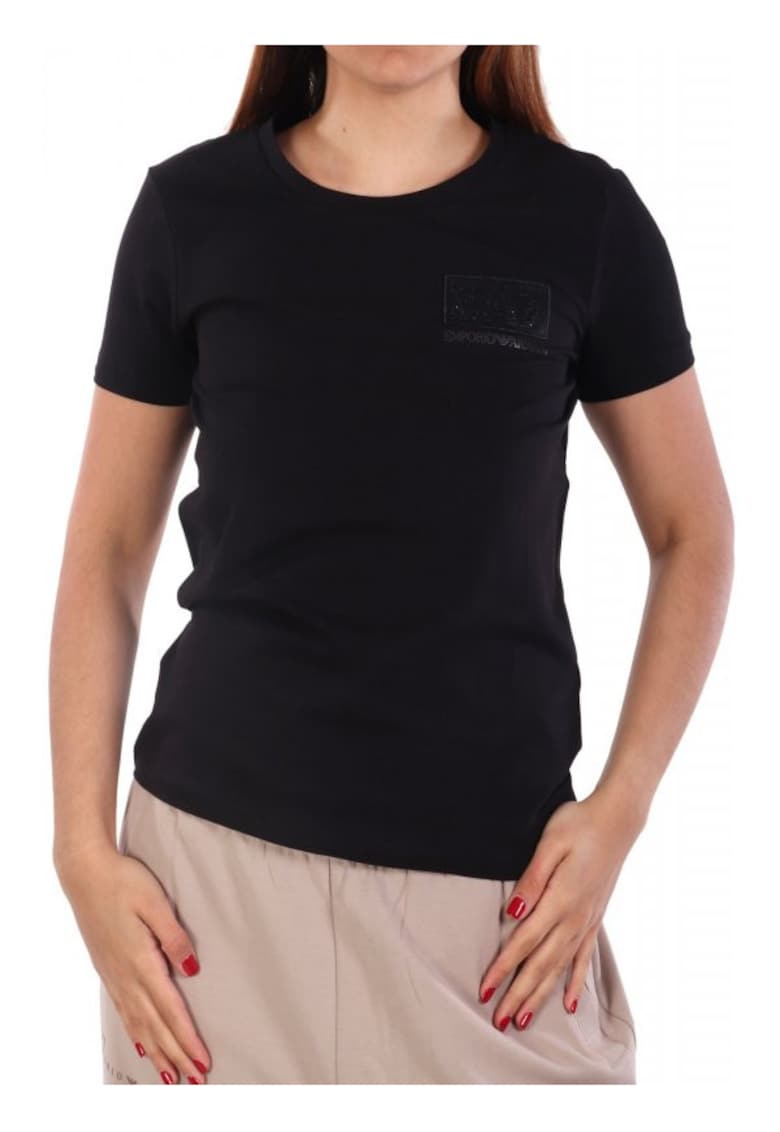 Tricou dama - Bumbac/Elastan - Negru Tricou dama - Bumbac/Elastan - Negru