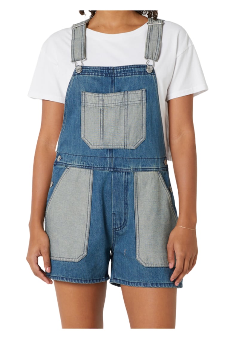 Salopeta scurta dama -  Albastru - Bumbac -