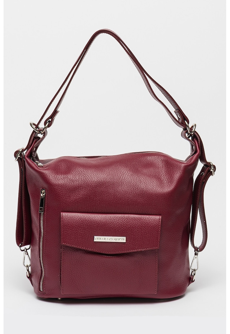 Geanta de piele cu bareta de umar - convertibila in rucsac