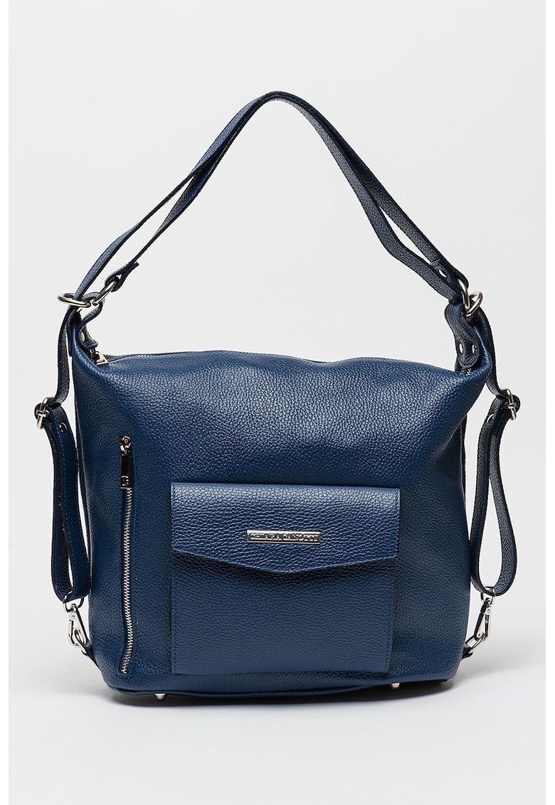 Geanta de piele cu bareta de umar - convertibila in rucsac