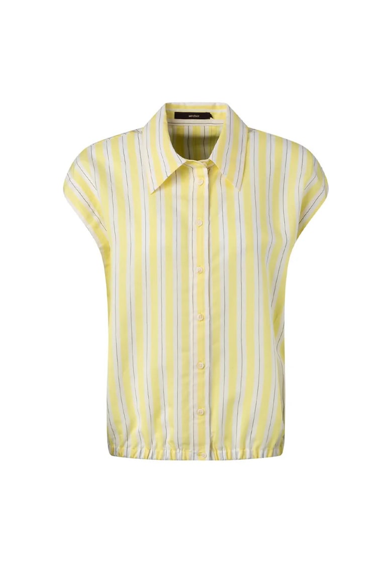 Cămașă fără mâneci cu elastic în talie - Galben