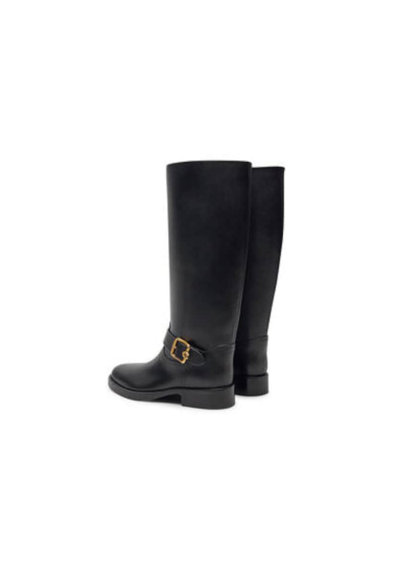 Cizme inalte dama CW978 - Piele naturala - Negru