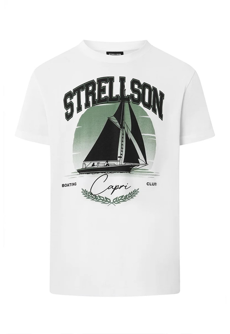 Tricou regular fit cu guler rotund 30041540 - Alb