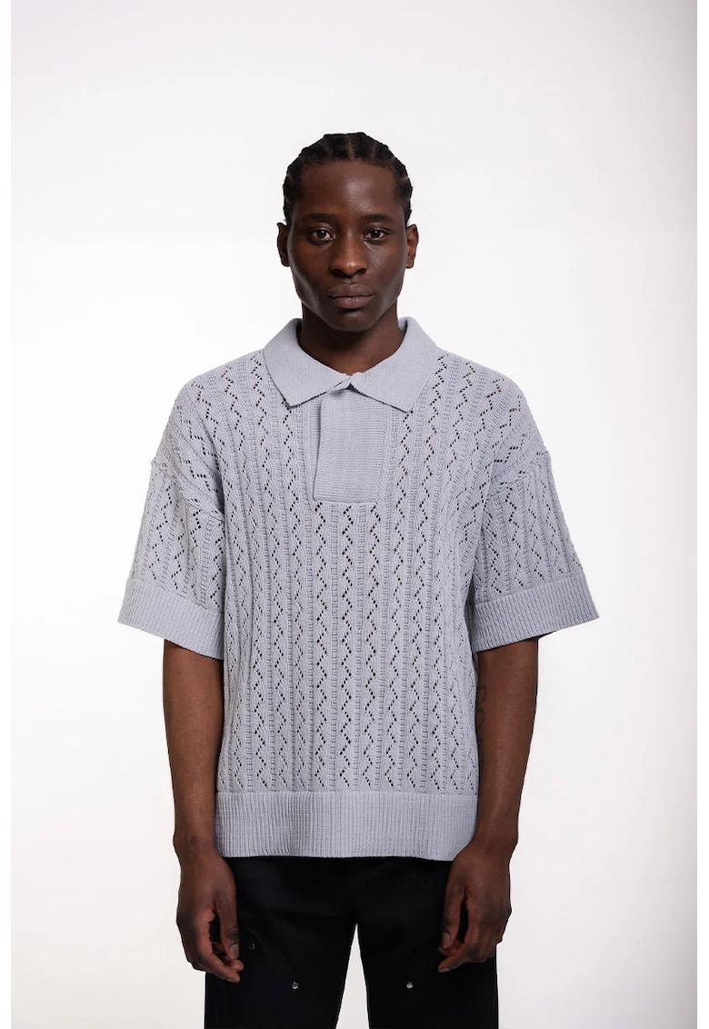 Tricou tip polo knitwear transparent