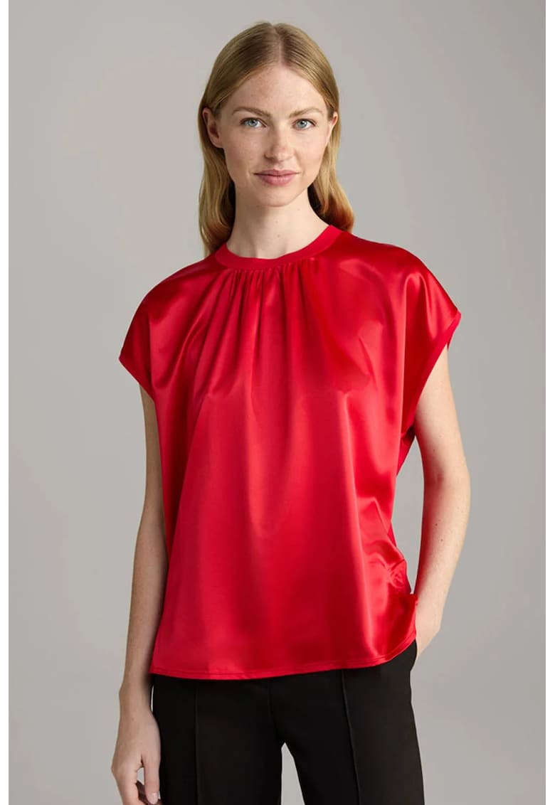 Tricou satinat cu guler rotund Tricou satinat cu guler rotund