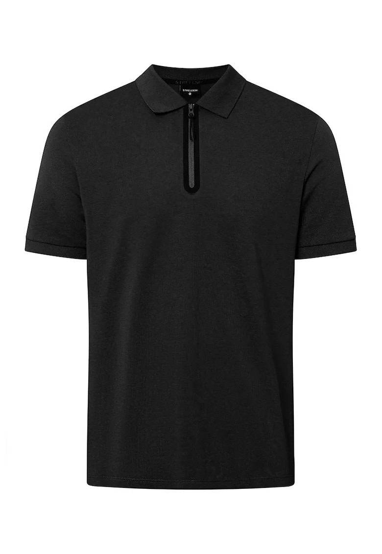 Tricou polo cu fermoar la gât