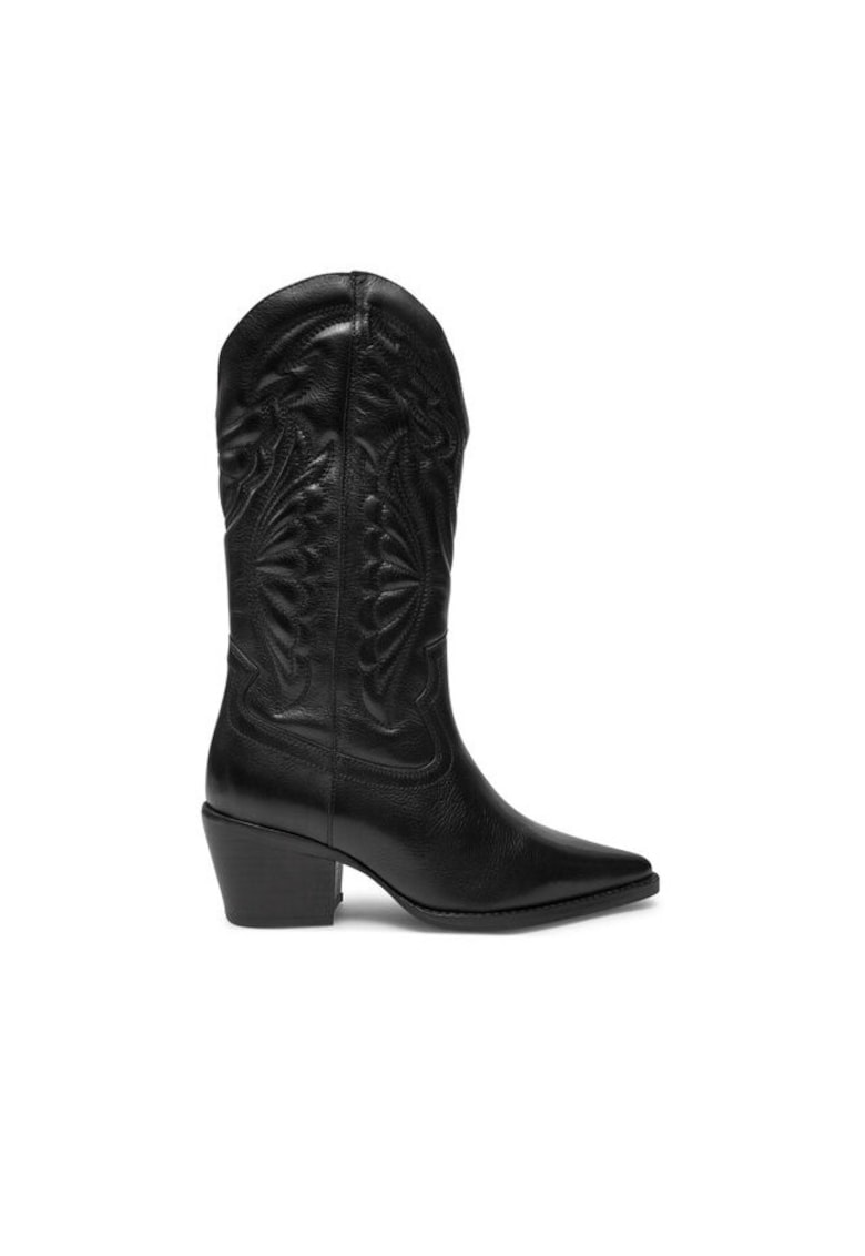 Cizme de cowboy dama 34180-J - Piele naturala - Negru