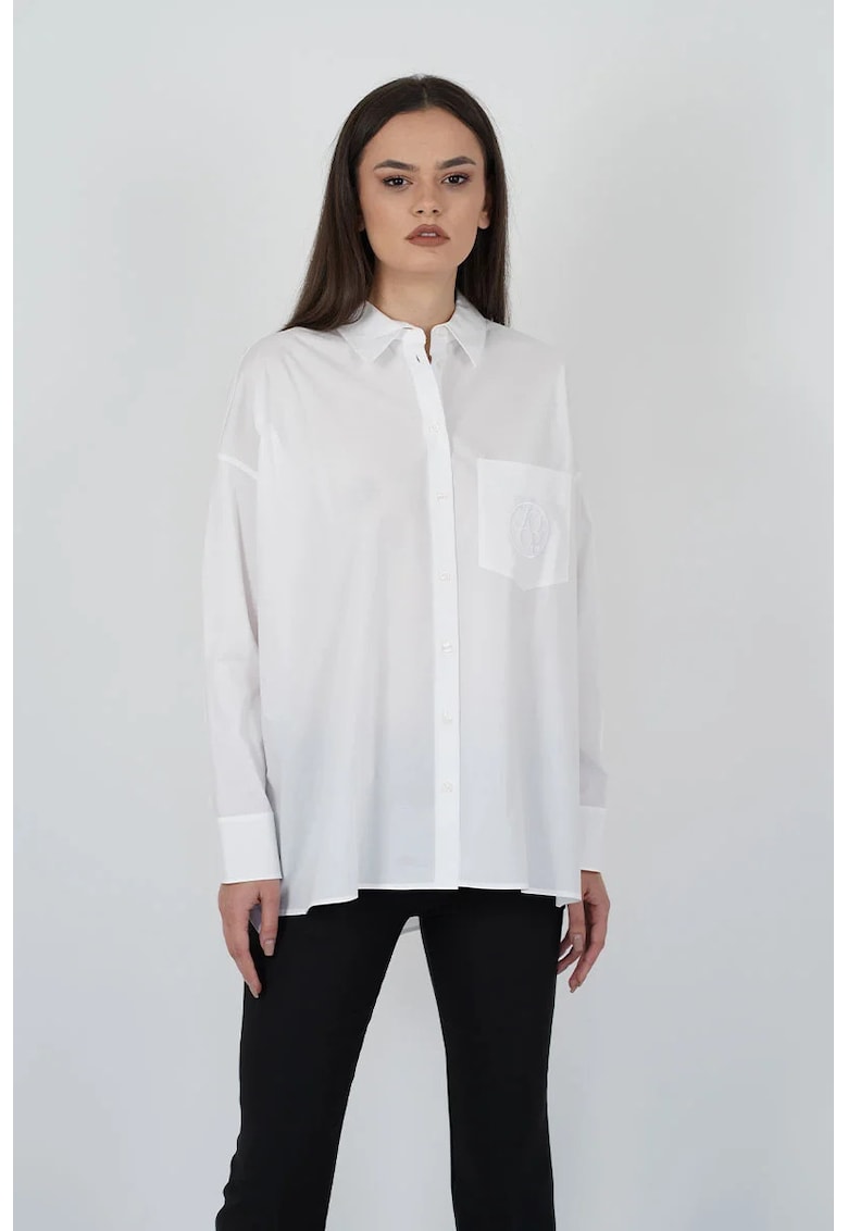 Cămașă largă cu buzunar la piept