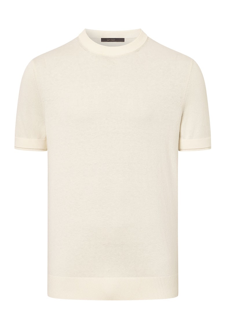 Tricou regular fit cu guler rotund 30044681 - Bej