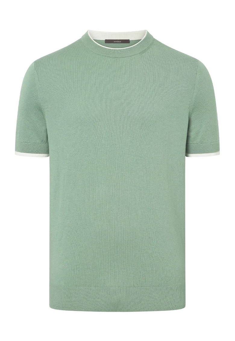 Tricou regular fit cu guler rotund 30044681 - Verde