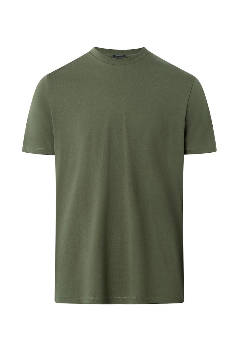 Tricou regular fit cu guler rotund 30035985 - Verde inchis