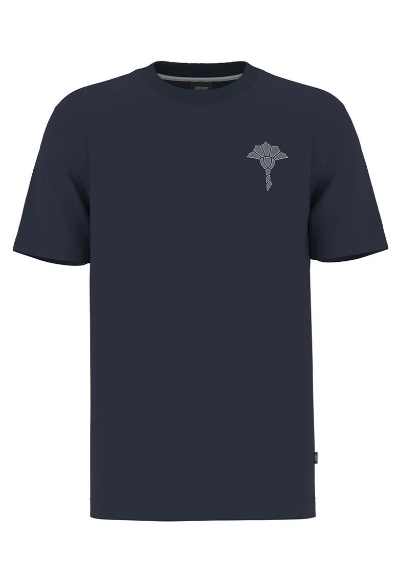 Tricou regular fit cu guler rotund 30044674 - Albastru inchis