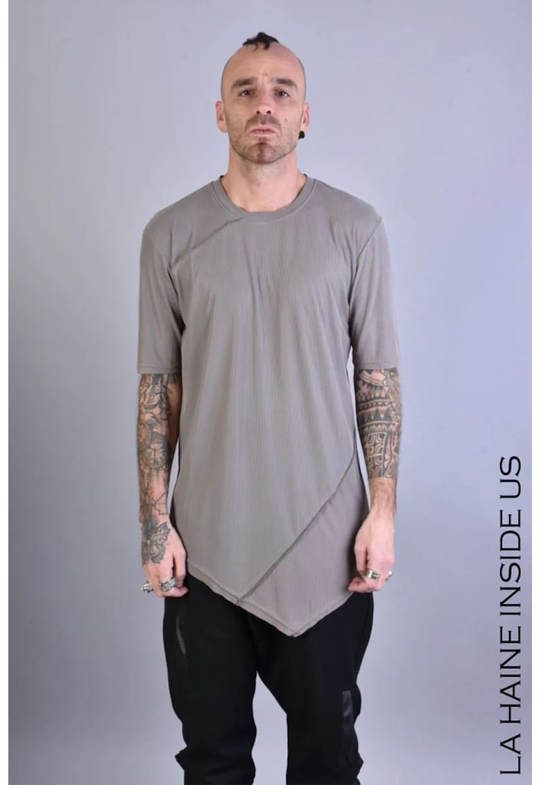 Tricou asimetric din modal - Gri