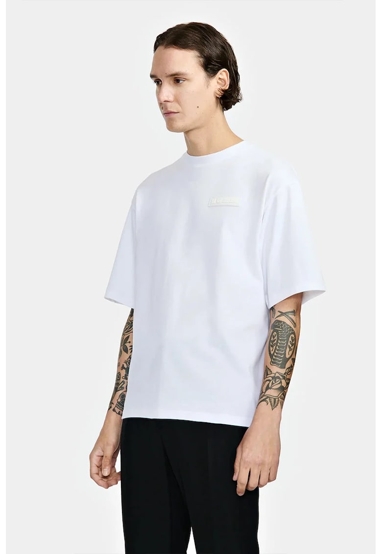 Tricou regular fit cu detaliu tip logo