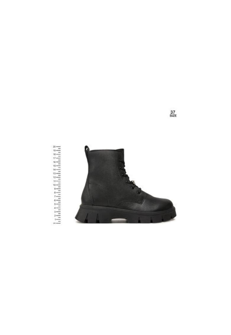 Ghete fete PND 88709 - Piele ecologica - Negru