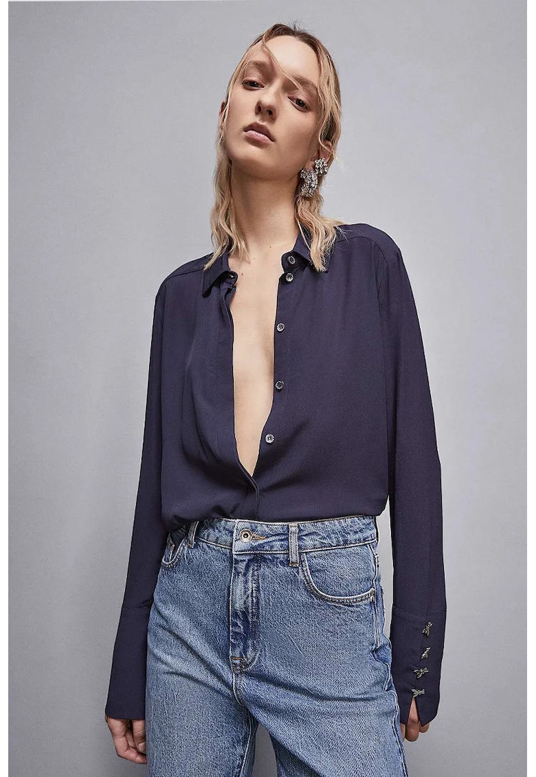 Cămașă regular cu detalii fly la mâneci