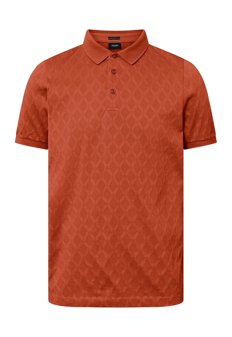 Tricou polo cu print geometric - Portocaliu