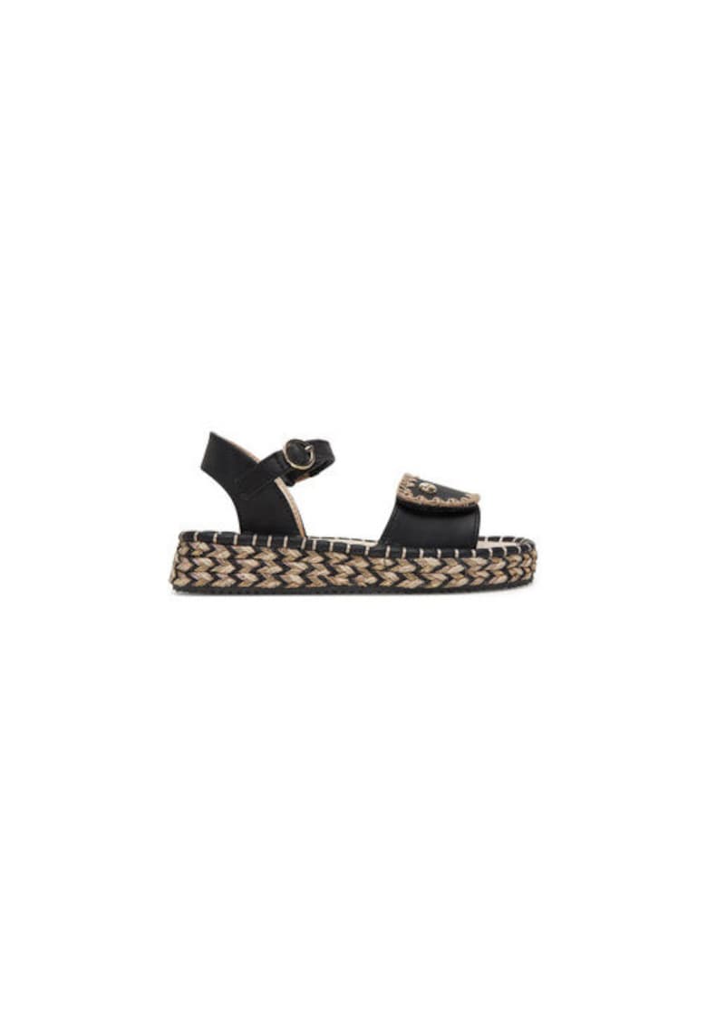 Espadrile fete 45643 Piele ecologica - Negru