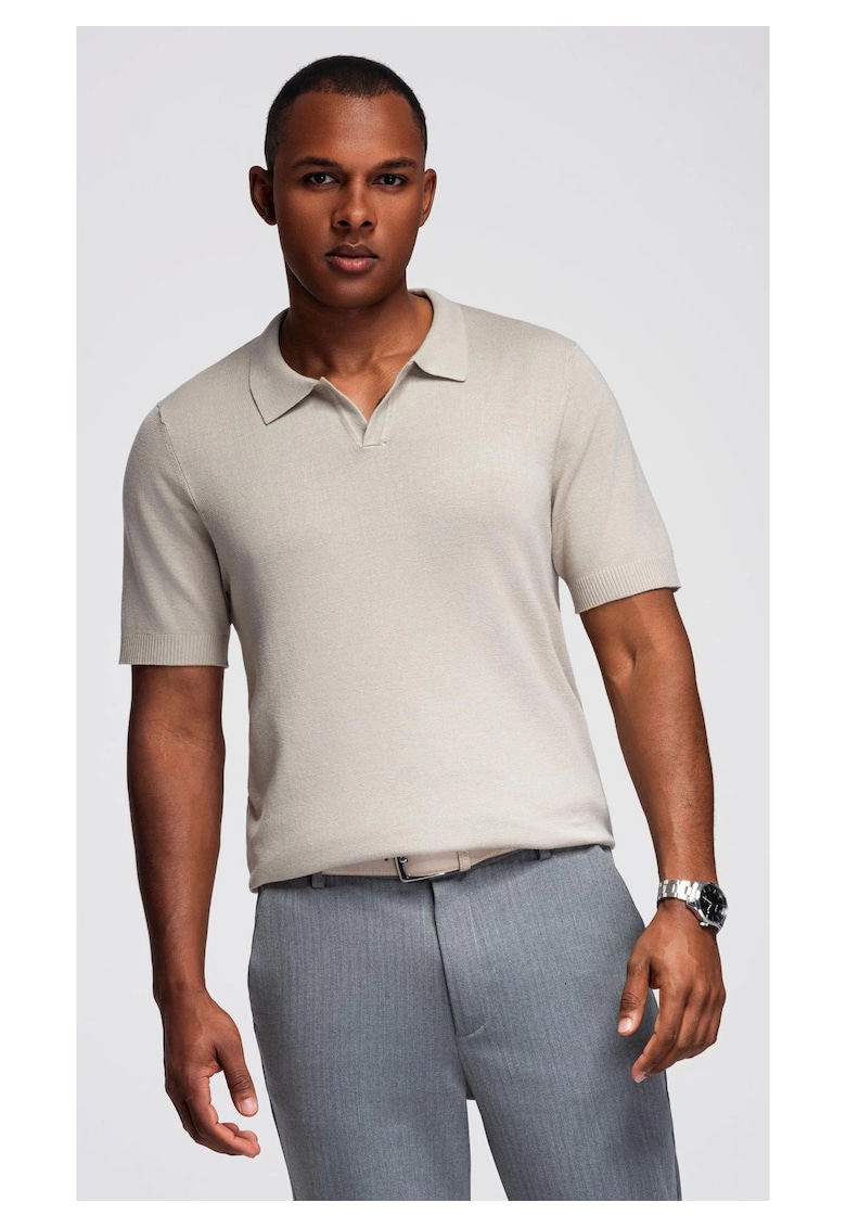 Tricou polo pentru barbati fara nasturi OM-POSS-0159 - Gri