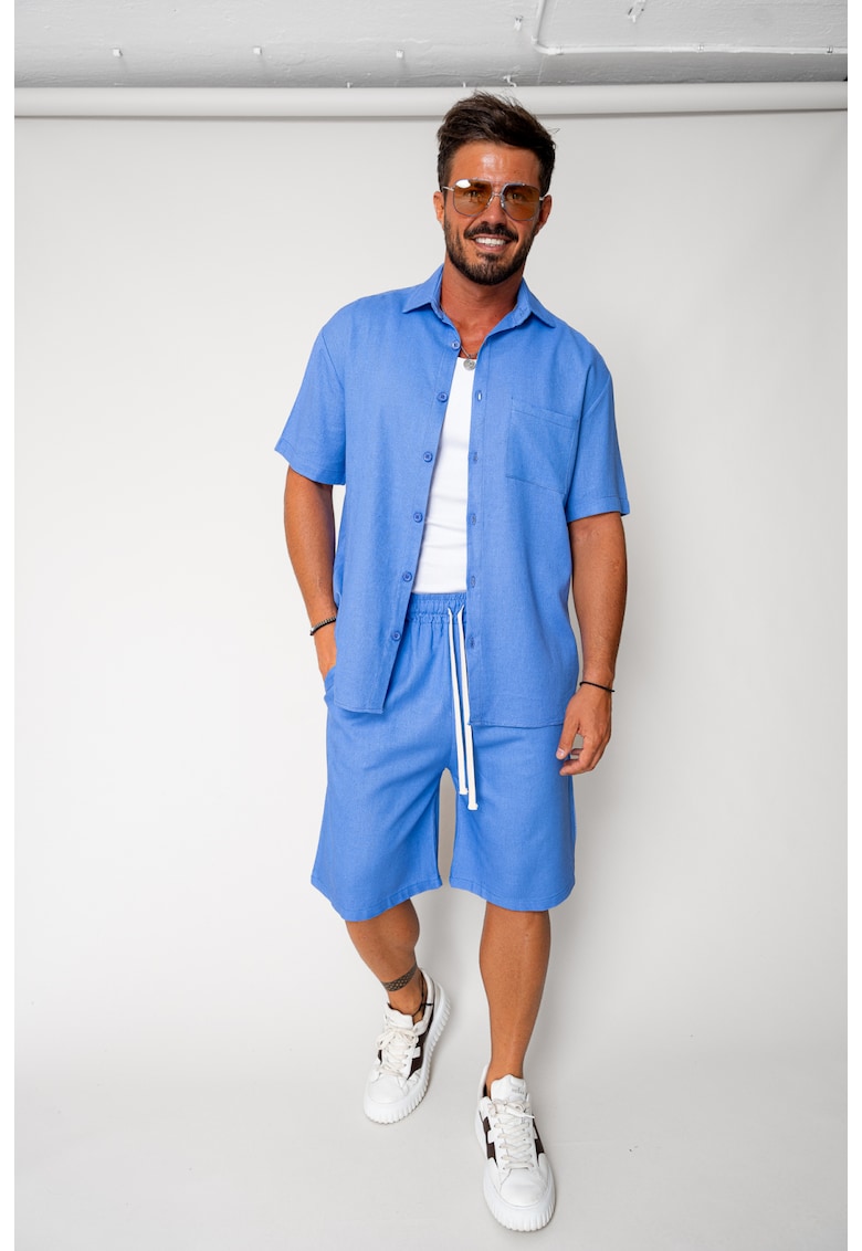 Set Lion din In camasa si pantalon scurt Blue 17723