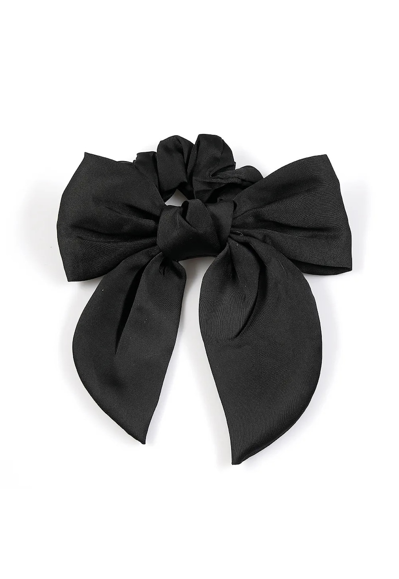 Elastic negru de par cu funda ampla