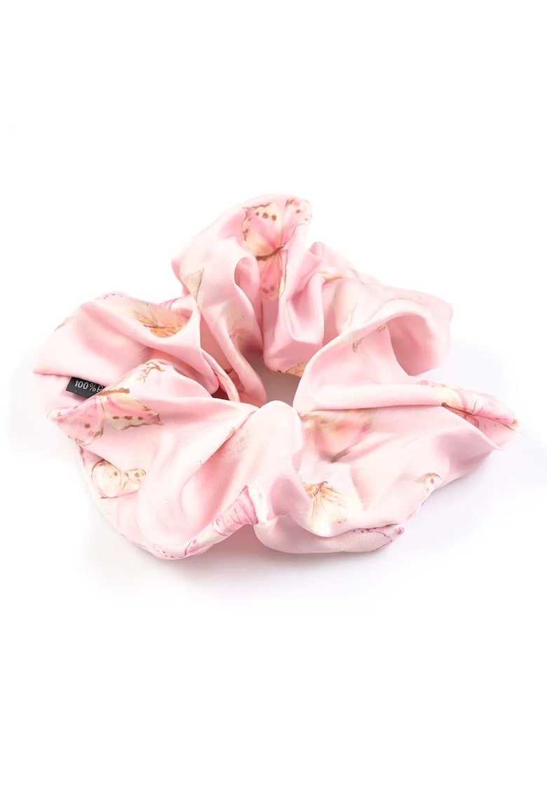 Elastic de par roz pudra cu imprimeu fluturi