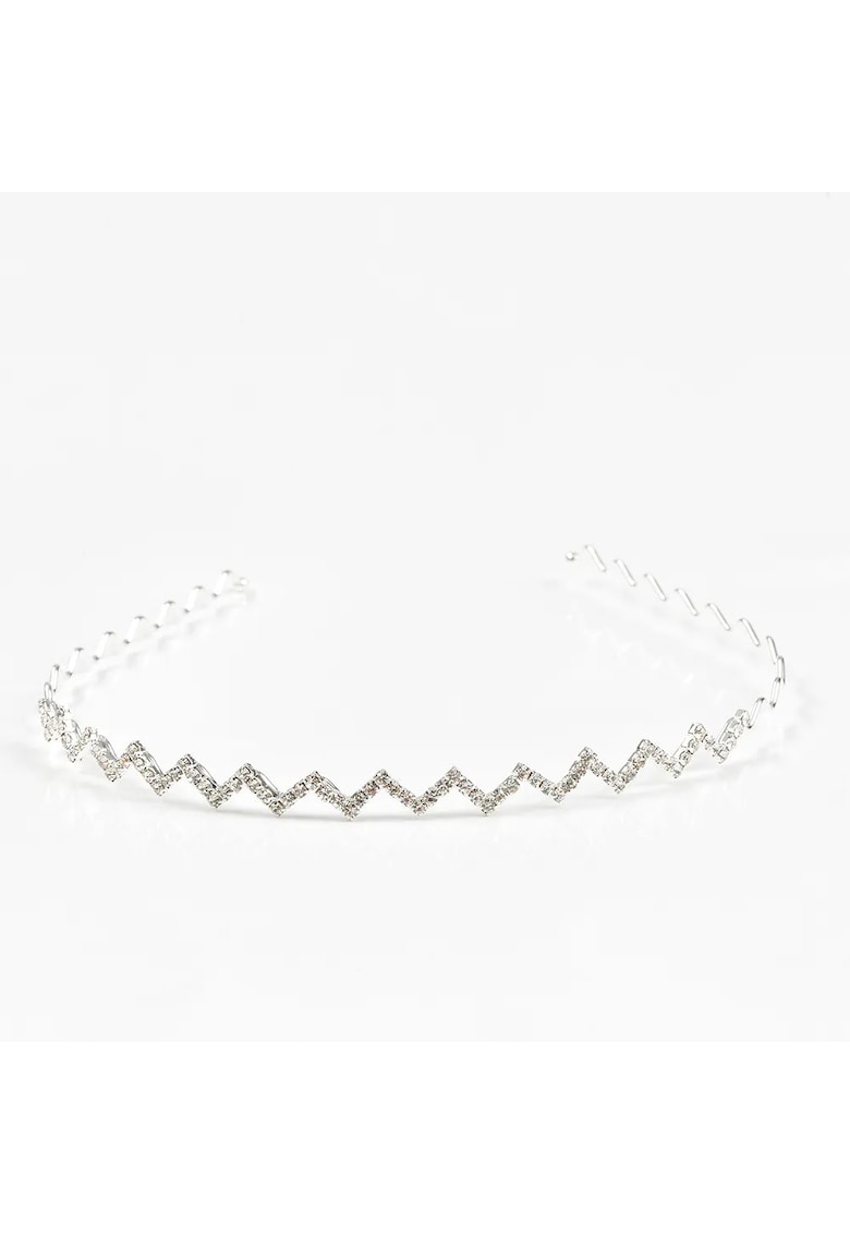 Bentita argintie cu model in zig zag