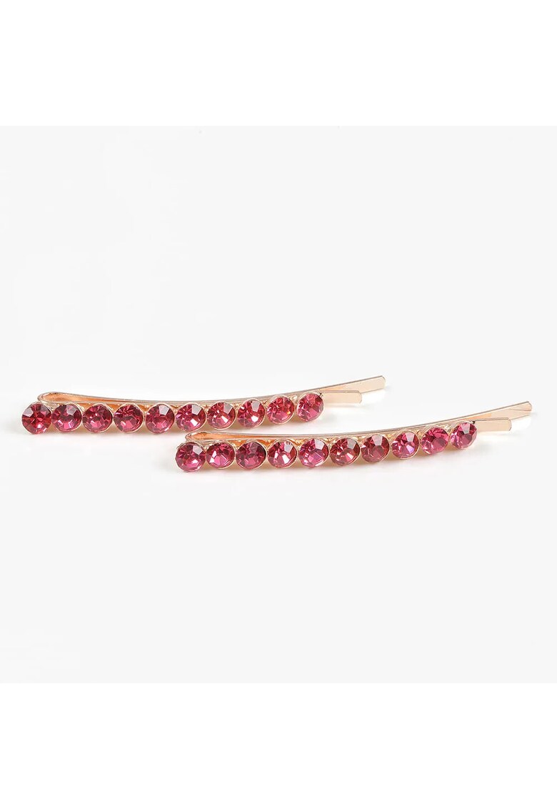 Set 2 agrafe de par cu pietre roz -  Paris