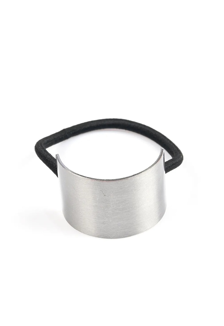 Elastic par cu accesoriu metalic argintiu