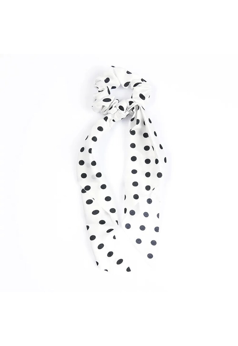Elastic de par cu panglica alb cu buline negre