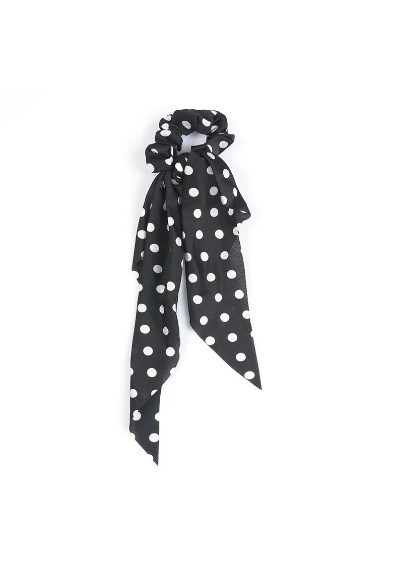 Elastic de par cu panglica negru cu buline albe