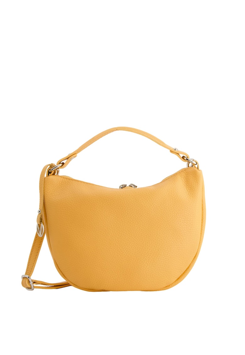 Geanta crossbody - Piele naturala - Portocaliu - 19x30x6cm