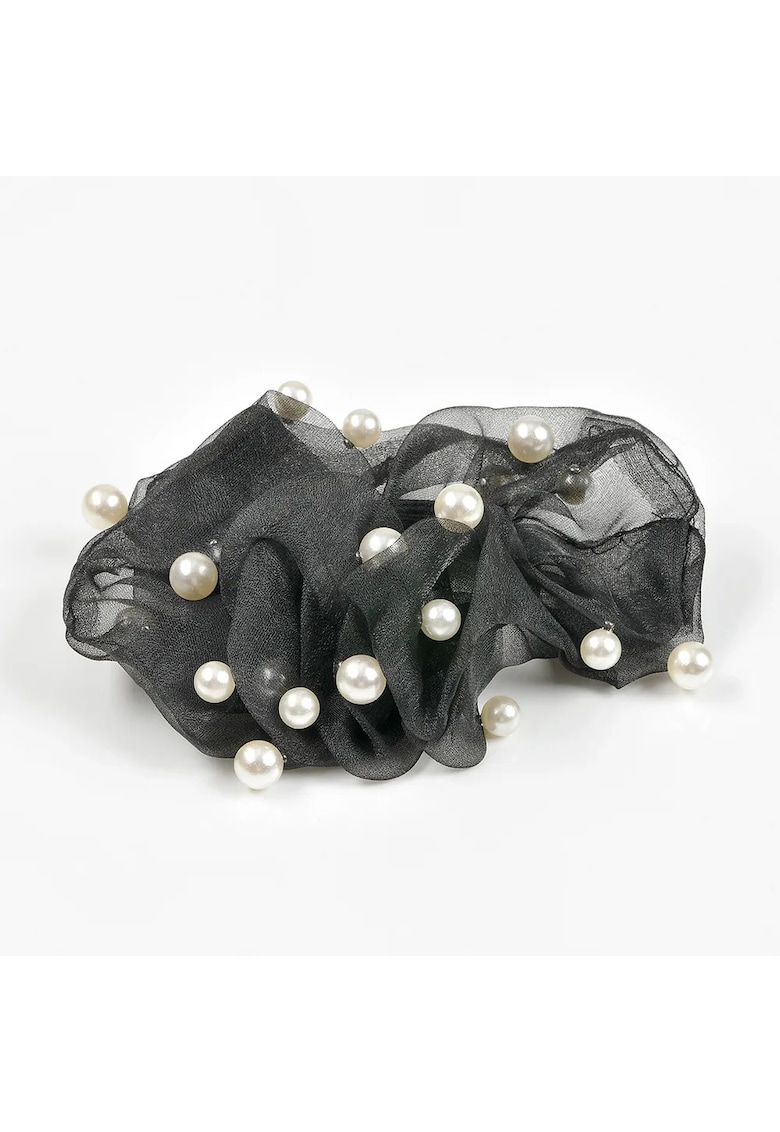 Elastic negru cu perle albe -  Paris