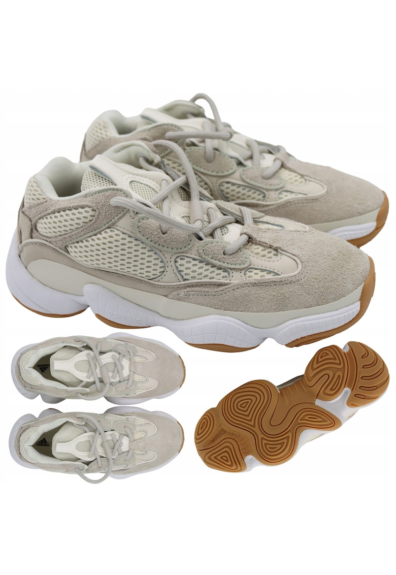 Pantofi Sport - Yeezy 500 - Superiori Din Piele Si Textil - Amortizare Adiprene - Talpa Sintetica - Neutra - Bej - Bej