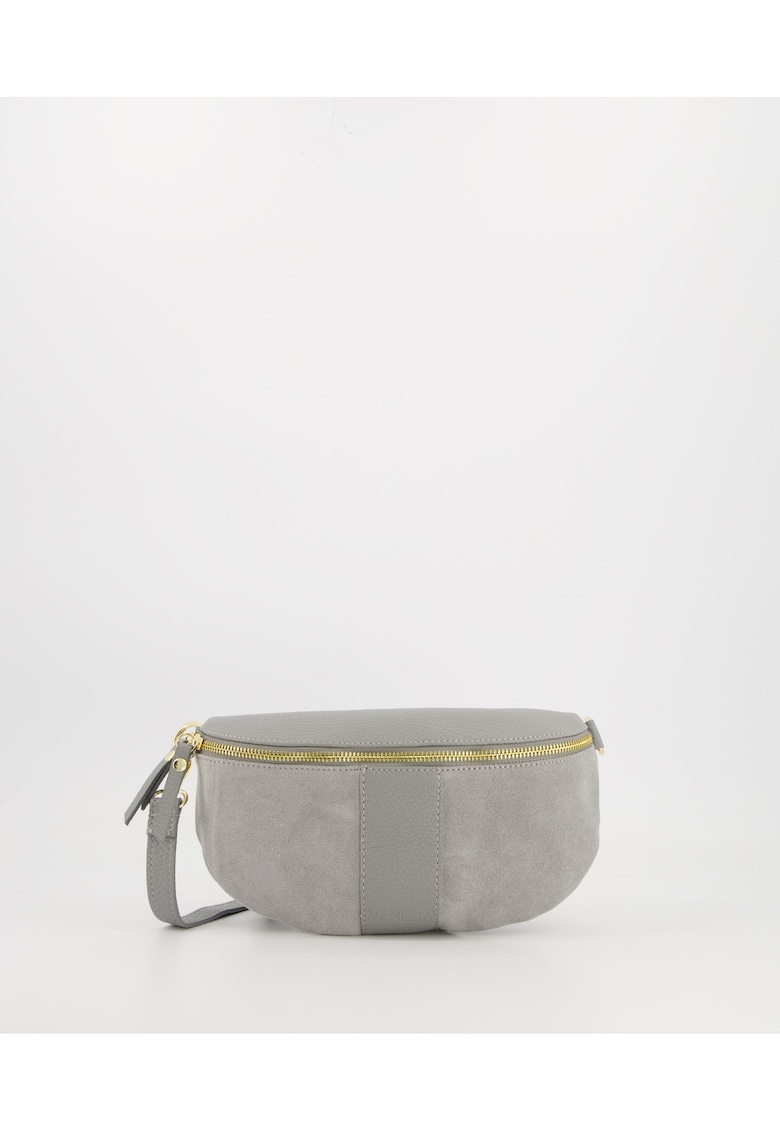 Geanta din piele si piele intoarsa