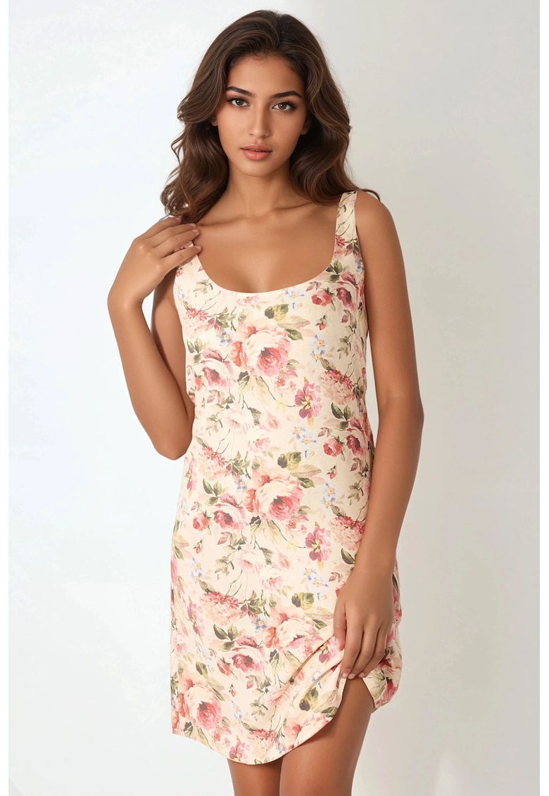 Rochie mini - mulata - cu imprimeu - multicolor - textil