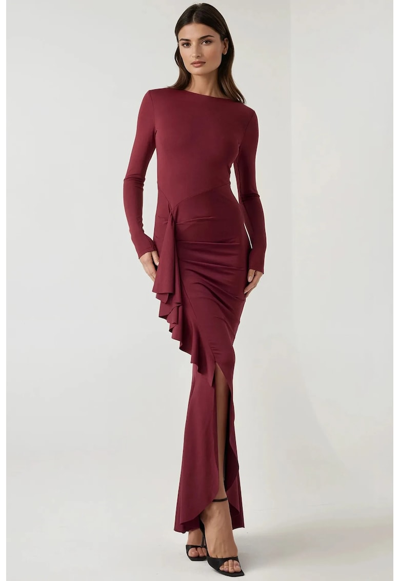 Rochie maxi - rosu - jerseu