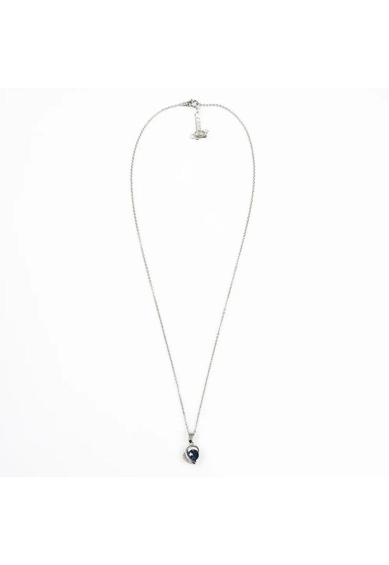 Colier argintiu cu pandantiv inima si piatra albastra -  Paris