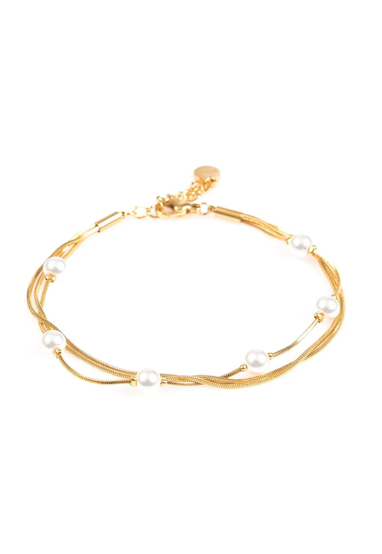 Bratara aurie cu perle din otel inoxidabil -  Paris