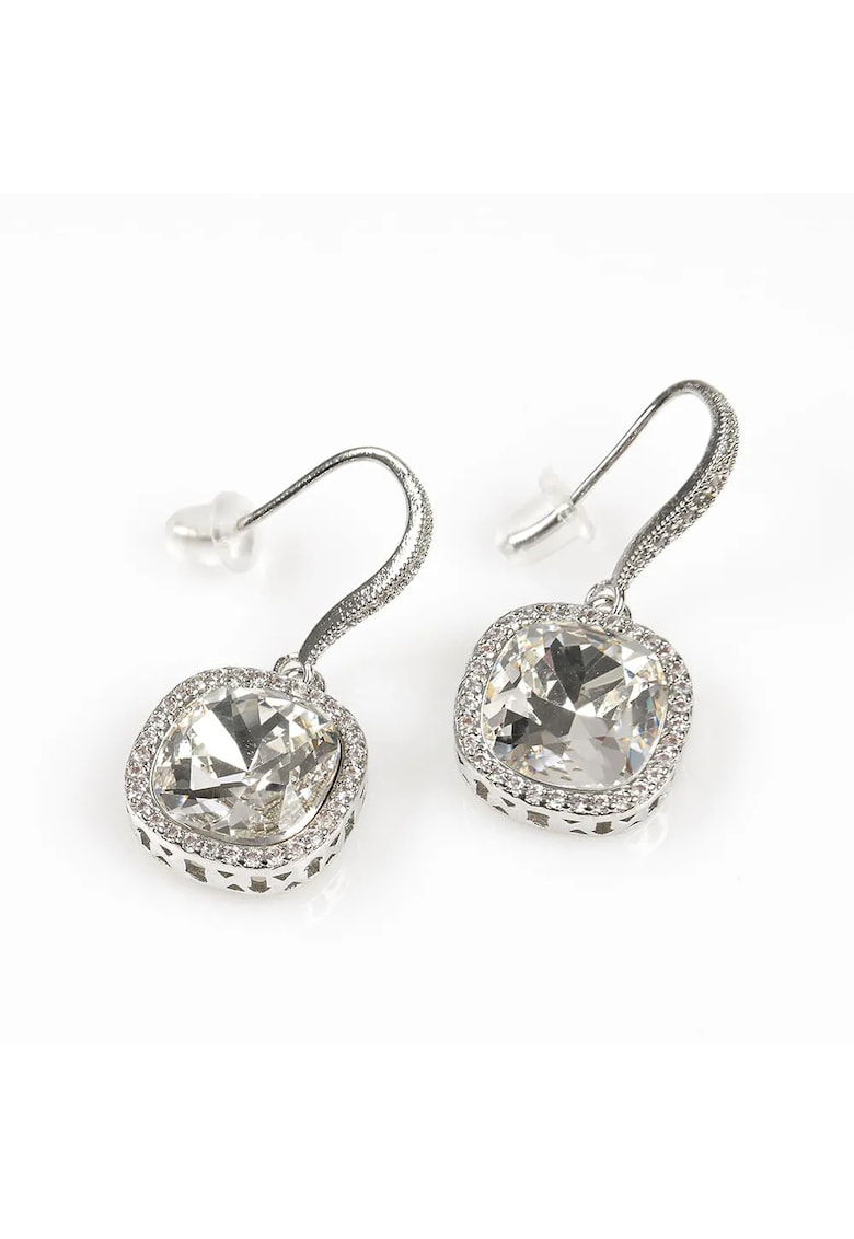 Cercei argintii cu tortita si piatra acrilica - Paris