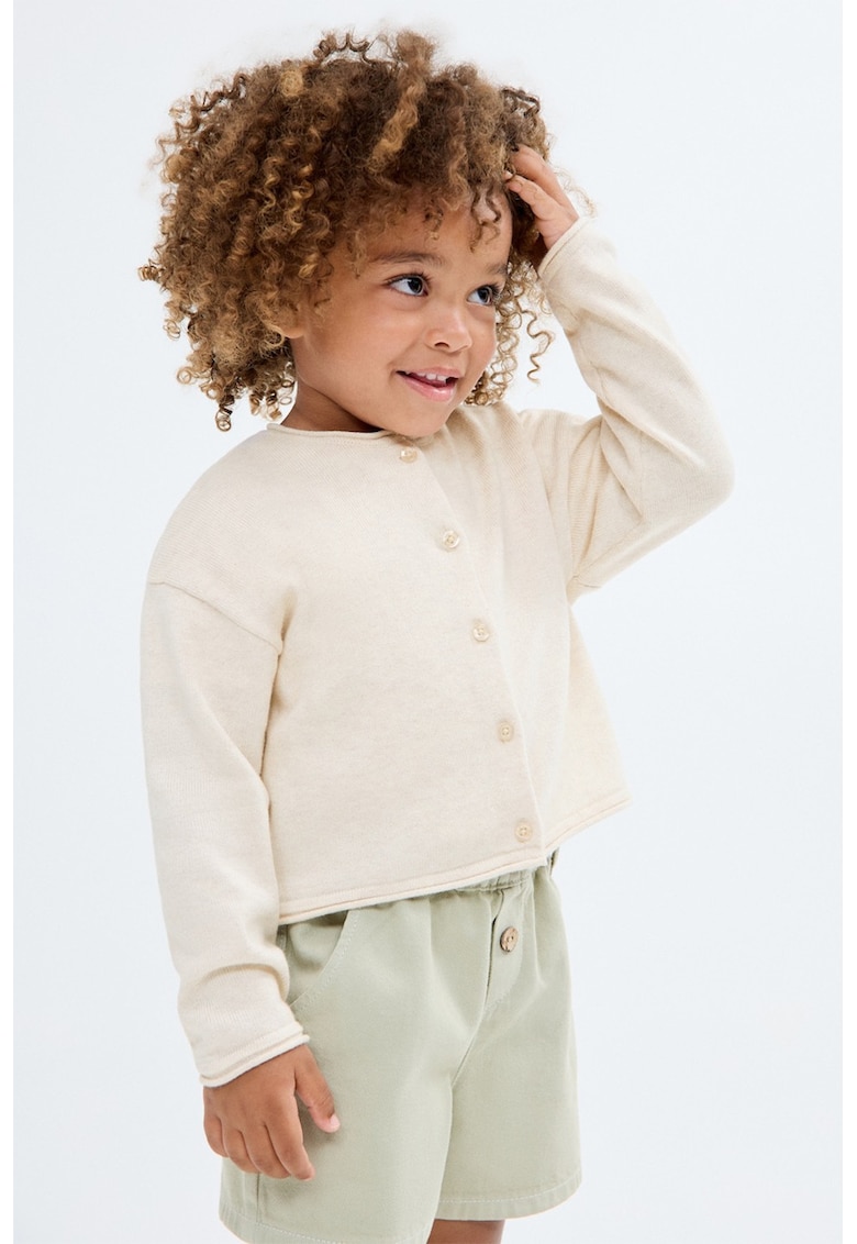 Cardigan cu maneci lungi si nasturi - Bej deschis