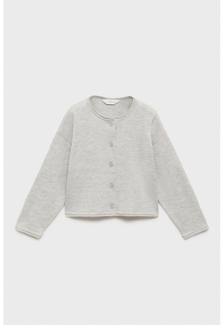 Cardigan cu maneci lungi si nasturi - Gri deschis melange
