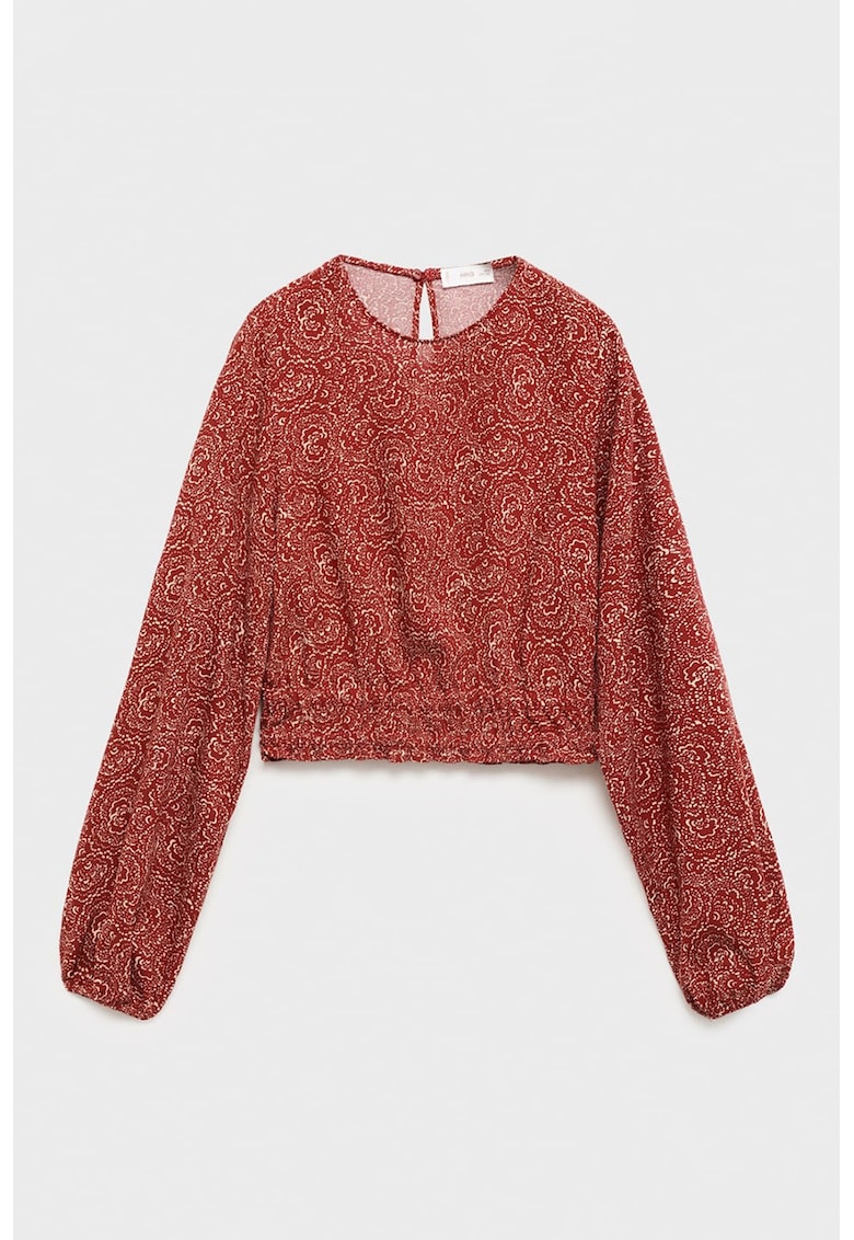 Bluza cu model floral si maneci lungi